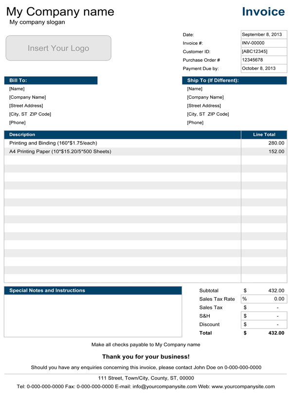 Microsoft Word Invoice Template For Mac budgetclever